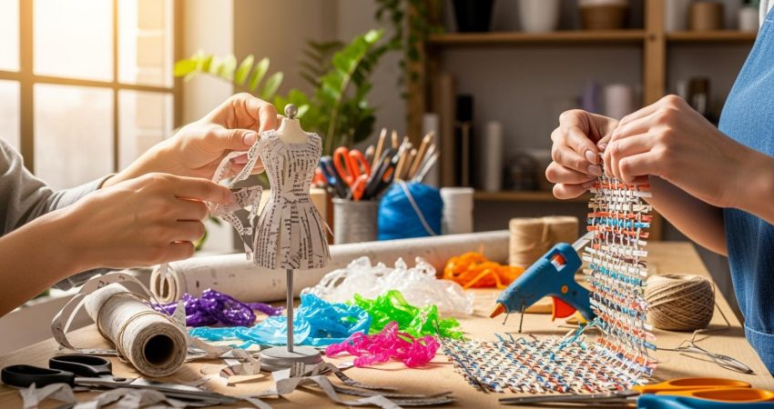 Hướng dẫn làm trang phục từ phế liệu đơn giản và đẹp 4 Hướng dẫn làm trang phục từ phế liệu đơn giản và đẹp