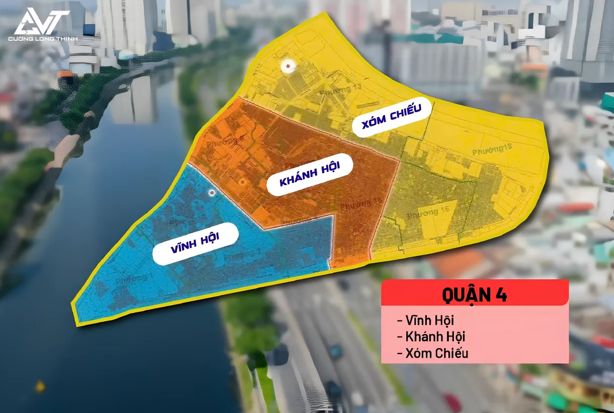 Bản đồ hành chính quận 4 sau sáp nhập