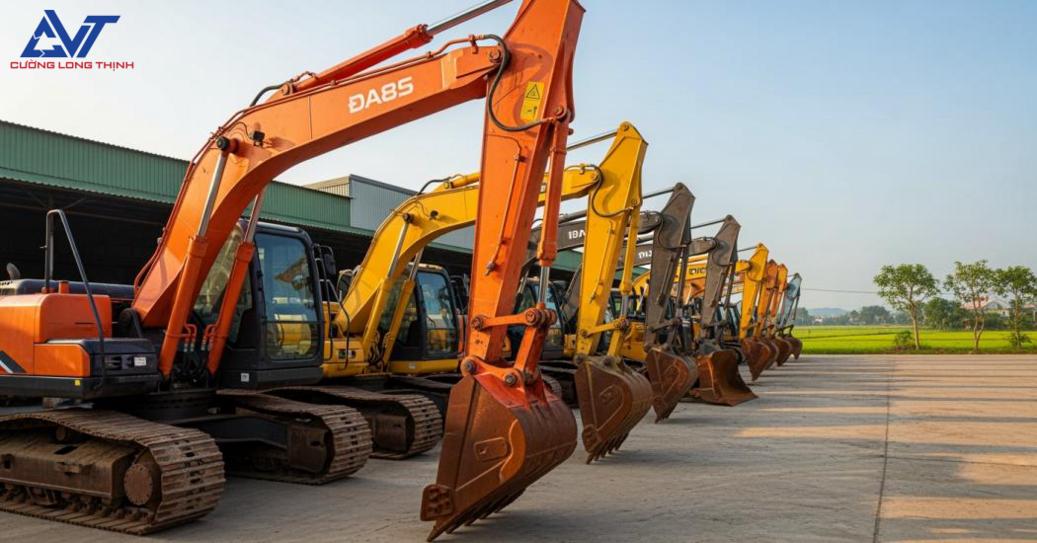 Các loại máy xúc, máy đào cũ phổ biến được thu mua
